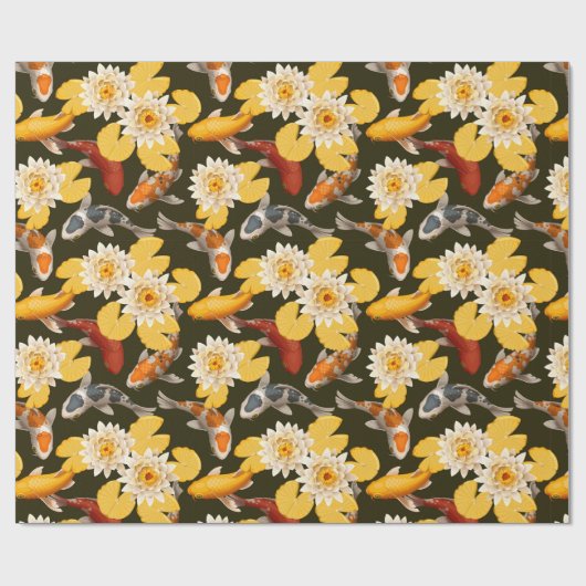 Koi Fish Pond Cadeaupapier (Vlak)