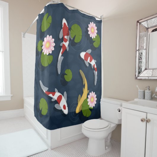 Koi Fish Pond Douchegordijn (In situ)