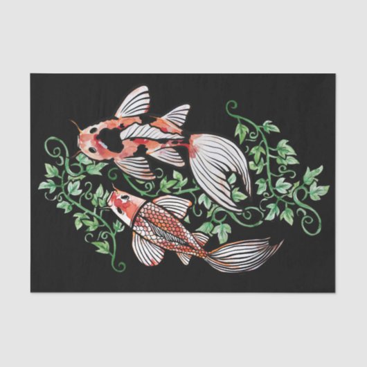 Koi Fish Pond Kois Ivy Japanse visvijver Tissuepapier (Voorkant)
