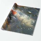 Koi Fish Pond Lake Wrapping Paper Gift Cadeaupapier (Uitgerold)