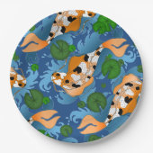 Koi Fish & Pond Lilies - Aangepast Papieren Bordje (Voorkant)