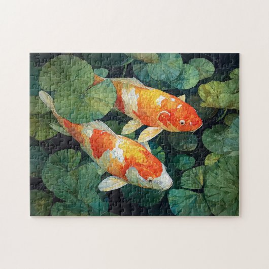 Koi Fish Pond Lily Pads Legpuzzel (Horizontaal)