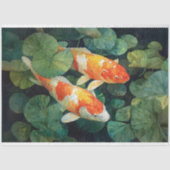 Koi Fish Pond Lily Pads Tissuepapier (Voorkant)