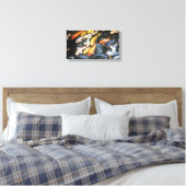 Koi Fish Pond Painting Canvas Print (klein) (Insitu (Slaapkamer))