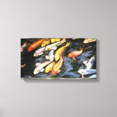 Koi Fish Pond Painting Canvas Print (klein) (Voorkant)