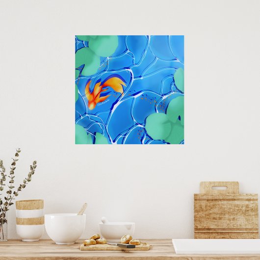 Koi Fish Pond Poster (Keuken)