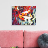 Koi Fish Pond Rug Area Binnen of Buiten Canvas Afdruk (Insitu (Woonkamer))