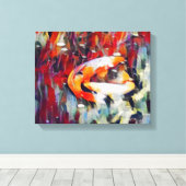Koi Fish Pond Rug Area Binnen of Buiten Canvas Afdruk (Insitu (Houten vloer))