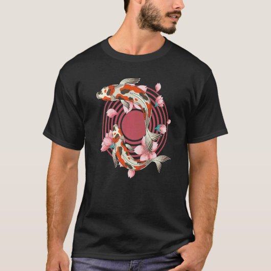 Koi Fish Pond Sakura Nishikigoi Cherry Blossom Koi T-shirt (Voorkant)