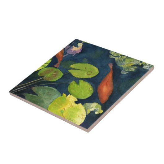 Koi FIsh pond Tegeltje (Zijkant)