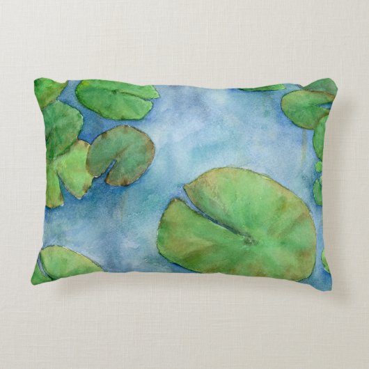 Koi Fish Pond watercolor Accent Kussen (Achterkant)