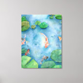 Koi Fish Pond watercolor Canvas Afdruk (Voorkant)