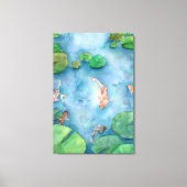 Koi Fish Pond watercolor Canvas Afdruk (Voorkant)