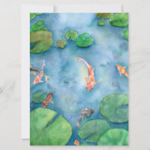 Koi Fish Pond watercolor