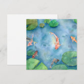 Koi Fish Pond watercolor Feestdagenkaart (Voorkant / Achterkant)