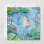 Koi Fish Pond watercolor Feestdagenkaart (Voorkant)