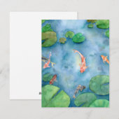 Koi Fish Pond watercolor Feestdagenkaart (Voorkant / Achterkant)