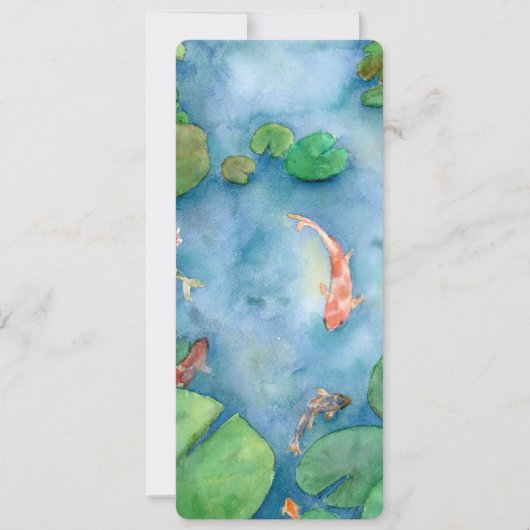 Koi Fish Pond watercolor Feestdagenkaart (Voorkant)