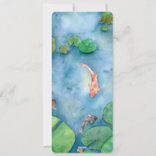 Koi Fish Pond watercolor Feestdagenkaart (Achterkant)