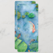 Koi Fish Pond watercolor Feestdagenkaart (Voorkant / Achterkant)