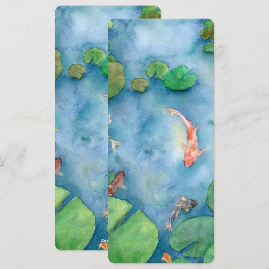Koi Fish Pond watercolor Feestdagenkaart (Voorkant / Achterkant)