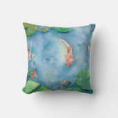 Koi Fish Pond watercolor Kussen (Voorkant)