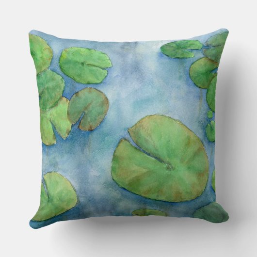 Koi Fish Pond watercolor Kussen (Achterkant)