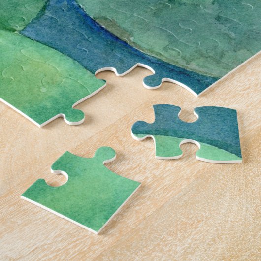 Koi Fish Pond watercolor Legpuzzel (Zijkant)