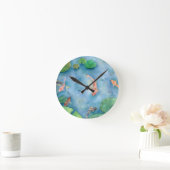 Koi Fish Pond watercolor Ronde Klok (Huis)