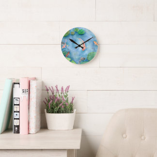 Koi Fish Pond watercolor Ronde Klok