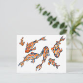 Koi Fish Pond Waterverf Briefkaart (Staand voorkant)