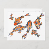 Koi Fish Pond Waterverf Briefkaart (Voorkant / Achterkant)