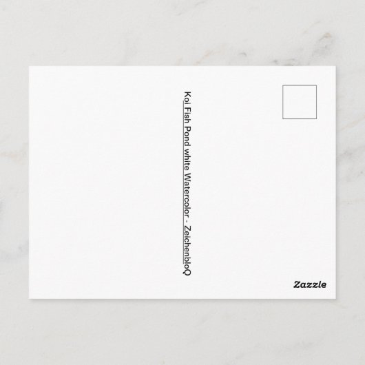 Koi Fish Pond Waterverf Briefkaart (Achterkant)