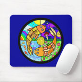 Koi Fish Pyschemelic Elemental Mandela Muismat (Met muis)