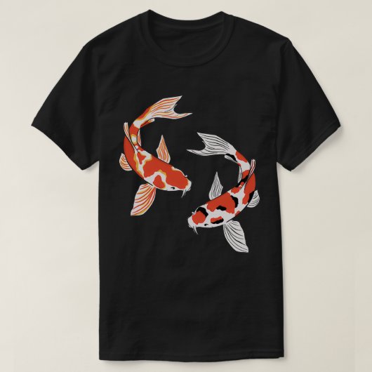 Koi Fish Red ampamp Gold en Red ampamp Black T-shirt (Design voorkant)
