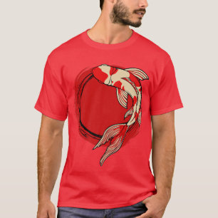Koi Fish Red Tokyo Sun Japanse kunst Yin Nishikigo T-shirt