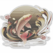 Koi Fish Retro esthetisch Sticker (Voorkant)
