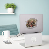 Koi Fish Retro esthetisch Sticker (Laptop op bureau)