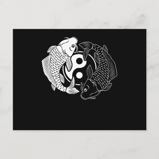 Koi Fish  Retro Funny Japanse viskraan Briefkaart (Voorkant)