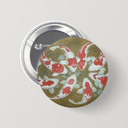 KOI FISH RONDE BUTTON 5,7 CM (Voorkant /achterkant)