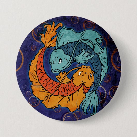 Koi Fish Ronde Button 7,6 Cm (Voorkant)