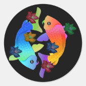 Koi Fish Ronde Sticker (Voorkant)