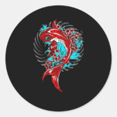 Koi Fish Ronde Sticker (Voorkant)