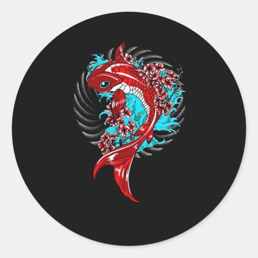 Koi Fish Ronde Sticker (Voorkant)