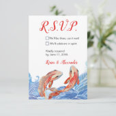 KOI FISH RSVP CARD KAART (Staand voorkant)