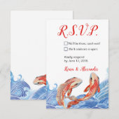 KOI FISH RSVP CARD KAART (Voorkant / Achterkant)