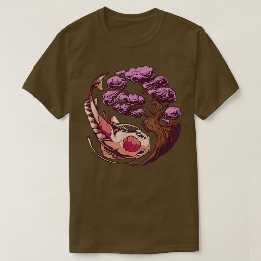 Koi Fish Sakura Japanse kunst T-shirt (Design voorkant)