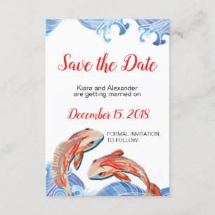 Koi Fish Save the Date Kaart