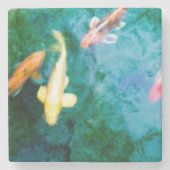 Koi Fish Stenen Onderzetter (Voorkant)