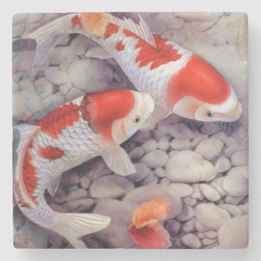 Koi Fish Stone Onderzetter (Voorkant)